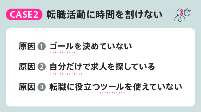 ケース2 転職活動に時間を割けないの原因