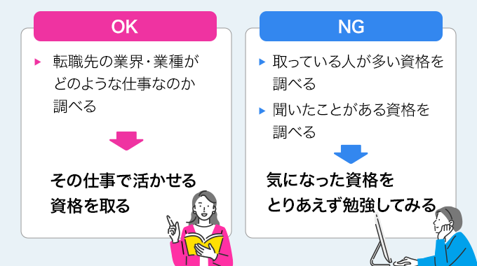 転職に活かせる資格を選び方のOK例NG例