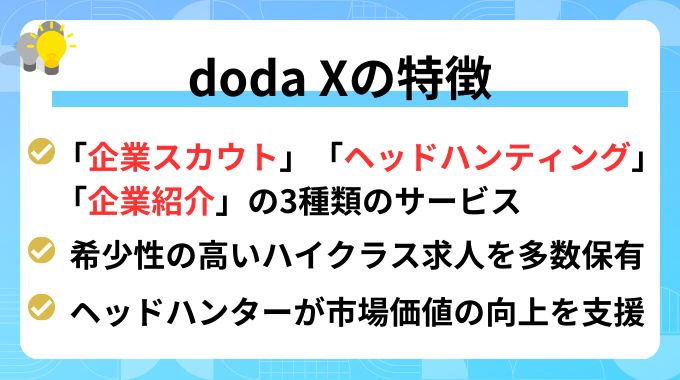dodaXの特徴のインフォグラフィックの画像