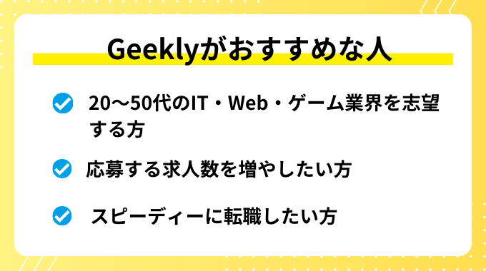 Geeklyがおすすめな人