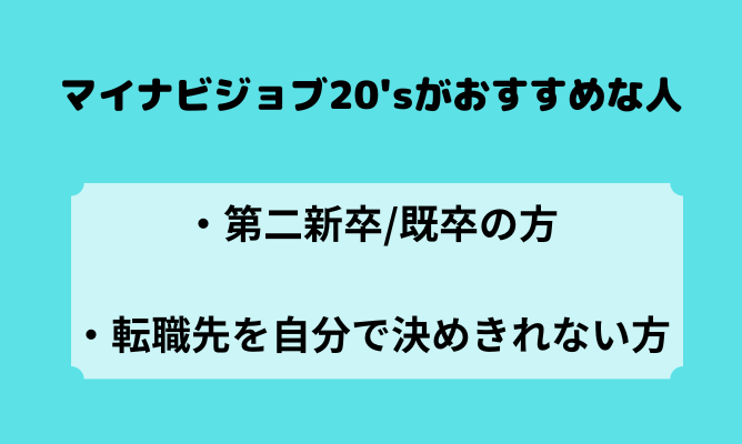 マイナビジョブ20'sのがおすすめな人