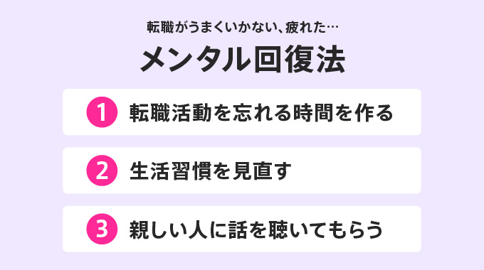 転職がうまくいかない、疲れた…と感じたときの３つのメンタル回復法