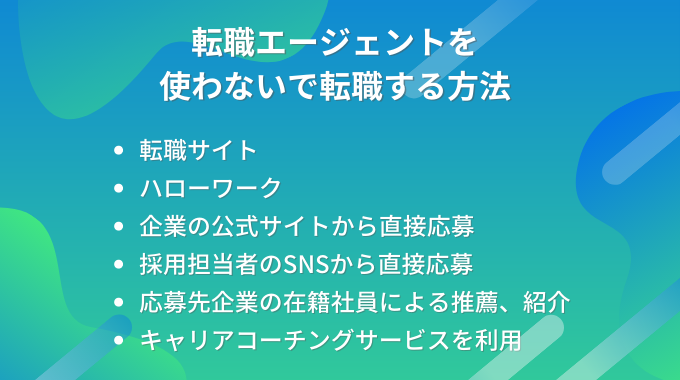 転職エージェントを使わないで転職する方法