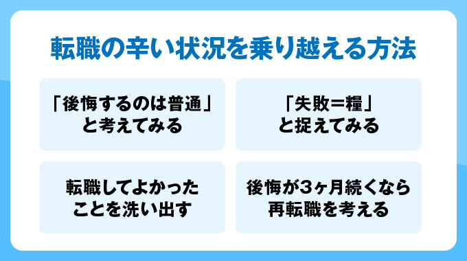 転職後の辛い状況を乗り越える方法