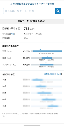 OpenWorkで掲載している企業の年収データのページ