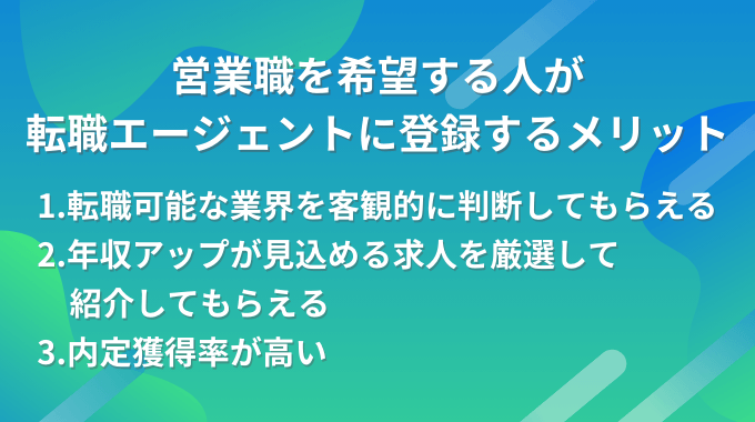 営業職転職サイトのメリットインフォグラフィック画像