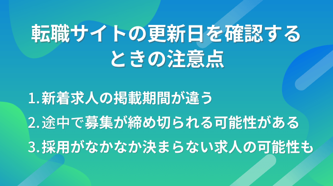 転職サイトの更新日の確認時の注意点