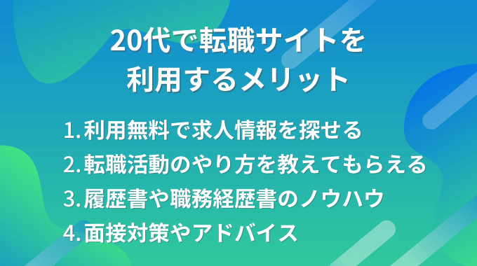 20代で転職サイトを利用するメリット