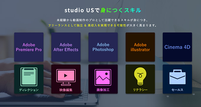 studio USで身につくスキルの一覧