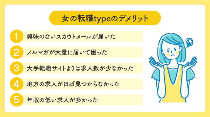 女の転職typeのデメリット５つ